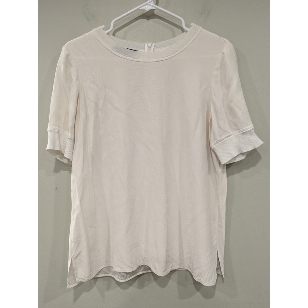 Lafayette 148 New York Ivory 100% Silk Top Size Medium